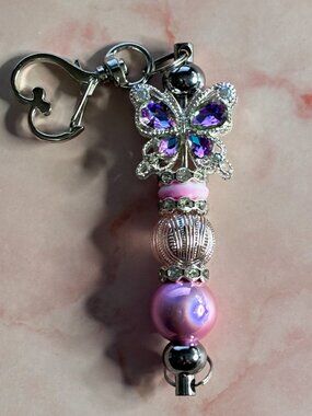 #111 Handmade Beaded Purse Charm/Keychain